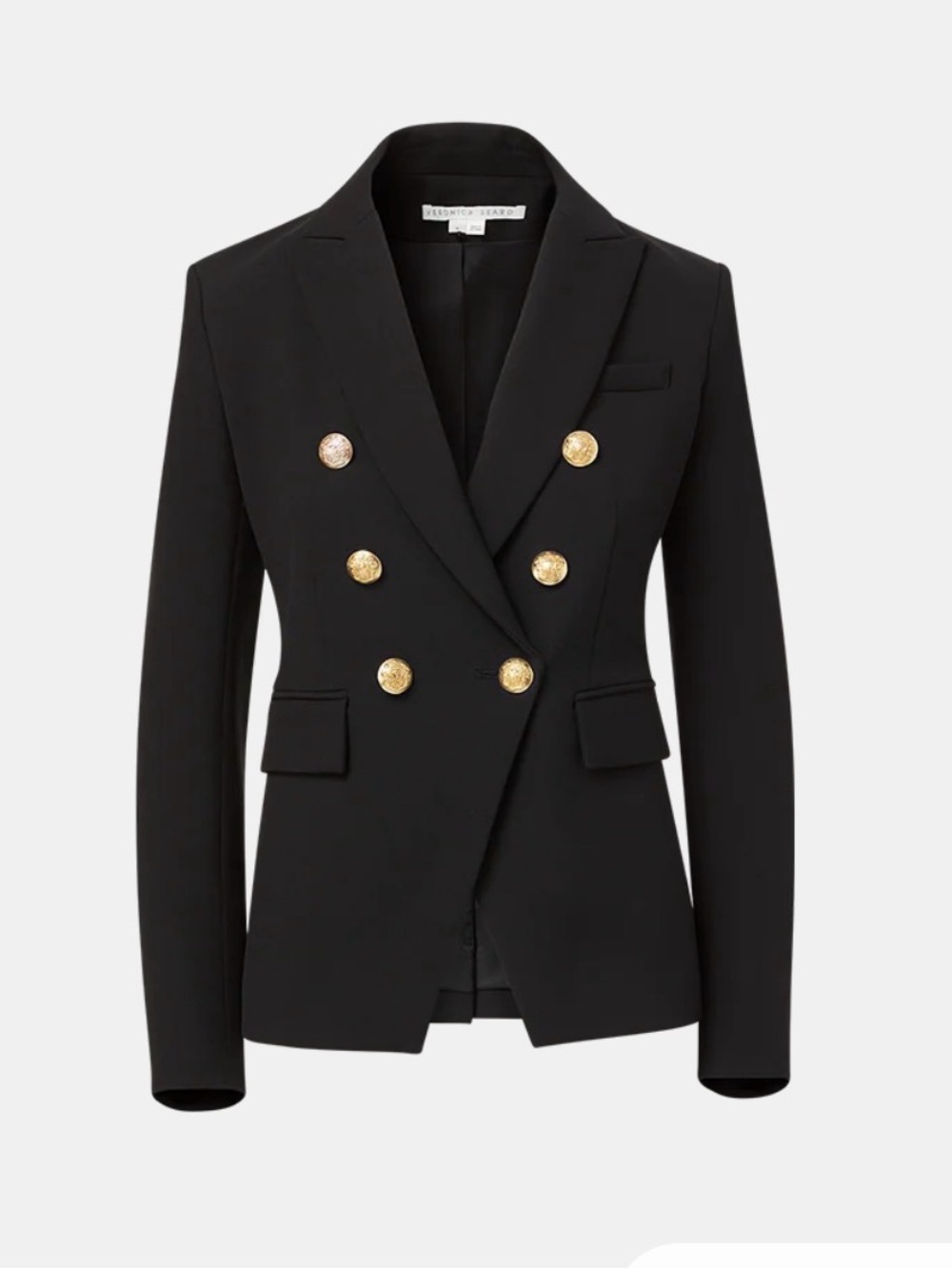NWOT Veronica Beard Miller Dickey Blazer Black Gold Buttons Size 00 Tailored